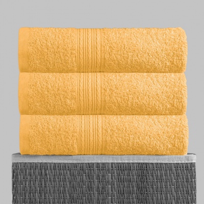 Полотенце махровое с бордюром (Желтый)