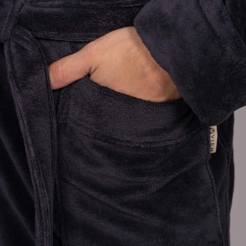 Мужской бамбуковый халат с капюшоном Magistr (Антрацит)